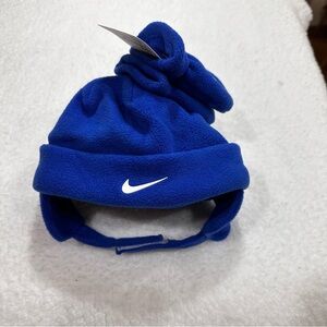 Blue Baby Nike Hat and Mitten Set